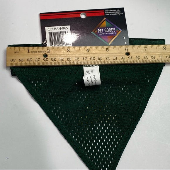 Dog Collar Bandana “I mustache for treats” in green - slips over dog collar New - Picture 4 of 4